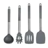 Espátula de Silicone de Grau Alimentício, Espátula para Fritar, Colher de Sopa, Espátula, Cabo de Silicone, Frigideira Antiaderente, Utensílios de Cozinha Especiais