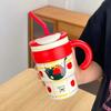 Vaso de agua con pajita de gran capacidad y alto valor para niñas, bonito vaso de hielo portátil de acero inoxidable 316 de una tonelada