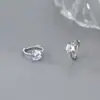 Brincos de Prata Esterlina S925 Nalan Simples Elegantes Estilo Ins Design de Nicho Clássico de Quatro Garras com Diamante Único M06940
