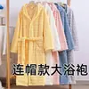 Direto do fabricante: Roupão de banho jacquard em fleece de coral grande, pijama de inverno, roupa de casa quente, vestido de dormir