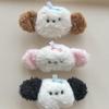 Lindo colgante de cachorro de hueso de peluche de dibujos animados, accesorios de bricolaje, bolso, decoración de ropa, broche, material