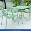 Mesas y Sillas Metálicas para Terraza Exterior Sillas para Balcón de B&B de Celebridades de Internet Mesas y Sillas para Exterior de Cafetería de Té con Leche Sillas para Jardín de Villa
