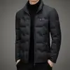 Inverno Novo Estilo Simples Versátil Jaqueta de Penas Masculina Leve para Meia-Idade e Jovens Proteção contra Frio Aquecimento Tendência Jaqueta de Penas Roupa Externa