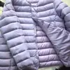 Chaqueta de algodón ligera y cálida para mujer, diseño de cuello redondo, adecuada para uso casual al aire libre, otoño e invierno, estilo corto