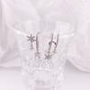 Nuevo Conjunto Completo de Copos de Nieve Pendientes de Circonita Aguja de Plata S925 Sentido Avanzado Pendientes Simples de Moda Pendientes de Viento Elegante Versátiles