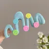 Para cabelos grossos, presilha de tubarão acrílica da moda, presilha de cabelo francesa fofa em formato de coração, presilha de garra com laço elegante para mulheres