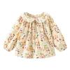 25 Camiseta de Boneca Doce Estampada com Gola de Boneca para Meninas de Primavera e Outono, Top Infantil Macio e Respirável, Camiseta Infantil