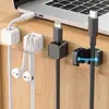 Organizador de Cables Magnético Escritorio Montado en Pared Soporte Almacenamiento Cable de Datos de Teléfono Cable de Carga Clip para Cables Gancho para Enchufe