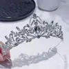 Coroa Barroca Simples Atmosférica Adorno de Cabeça para Noiva Feminino Dezoito Princesa Cerimônia Adulta Coroa de Aniversário Véu de Noiva
