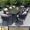 Mesa de Pizarra de Aleación de Aluminio para Exteriores Estilo Nórdico Set de Mesa y Sillas de Ocio para Patio Jardín Balcón Abierto Simple