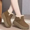 Sapatos estilo Birkenstock com sola grossa e forro de fleece, nova coleção de inverno 2026, sapatos femininos de algodão, que aumentam a altura, com forro de pelúcia, espessados para aquecimento e botas de neve antiderrapantes