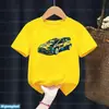 Moda Nueva Camiseta para Niños Genial Estampado de Patrón de Carreras Camiseta Infantil Linda Ropa Infantil Casual Tendencia