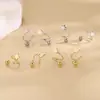Brincos de Fio Estrela para Mulheres Nicho Versátil Literário e Fresco Design de Primavera Brilhante Coração Parafuso Torcido Brincos