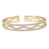 Atacado de Fabricante Europeu e Americano Design Transfronteiriço Senso 3 Fileiras Ondulado Aberto Pulseira Strass Moda Feminina Personalidade Joias Diamante Completo