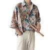 Camisa de manga corta para hombre, de verano, moderna, combinable, con estampado floral, estilo Hong Kong, diseño holgado, estilo nicho, de media manga.