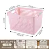 Cesta de almacenamiento de plástico para uso doméstico, caja de almacenamiento de escritorio, cesta de almacenamiento para artículos varios de cocina, caja de bocadillos y juguetes para jardín de infantes