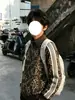 Chaqueta retro americana con cuello alto y estampado de leopardo para hombre, nueva sudadera corta casual suelta a rayas con cremallera para otoño