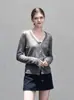 Viento Estilo Simple Delgado 2026 Prendas de Punto para Mujer Versátil Nuevo Cuello en V 2658