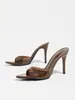 Tacones Altos para Mujer Primavera/Verano Punta Fina Tacón de Aguja Mula de Una Correa Moda Versátil Elegantes Sandalias de Tacón Alto