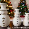 Transfronteiriço Novo Boneco de Neve de Resina Colorido Retro de Natal Decoração de Natal Display de Mesa Enfeites de Boneco de Neve de Natal Atacado