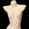 Cadena para Pezón de Doble Capa con Pedrería Estilo Europeo y Americano, Cadena Corporal Sexy, Joyería Corporal para Chica Caliente de Discoteca