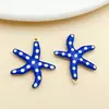 Pingente Estrela-do-Mar Colorida Dupla Face Esmaltada Gota de Óleo de Aço Inoxidável Pequeno Charme para Brinco Colar DIY Acessórios de Joias Materiais