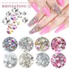Acessórios para Unhas, Pedras Strass Mistas Embaladas, Pedras Strass de Vidro para Unhas com Fundo Plano, Pedras Strass AB, Adesivos para Unhas, 1440 Peças