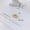 Pendientes redondos geométricos de circonita con incrustaciones de oro real de 18 quilates chapados en cobre, accesorios de joyería DIY al por mayor
