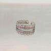 Anillo de Amor Diamante Rosa para Niñas diseño nicho para mujer lujo ligero de alta gama exquisito anillo abierto ajustable brisa fría