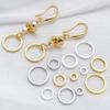 Platino Chapado en Oro de 18 Quilates Plata Gruesa Color Conservante Hueso Aplanado Anillo Cerrado Colgante Accesorios para Joyería DIY