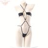Paquete Tentación Ropa Interior Sexy Mono Bondage Bikini Venta Caliente Hueco Sexy Ajustado Pijama de Tres Puntos