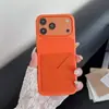 Nueva funda con patrón de lichi adecuada para Apple 17, textura de cuero con ranura para tarjeta, funda de cuero PU 16 de protección completa antigolpes para 15