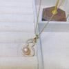 Aretes de Aguja de Plata S925 Chapados en Oro Micro-incrustados Circonita Perla Natural de Agua Dulce Aretes de Calabaza Pequeña Perla de Luz Fuerte