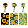 Cordón de poliéster estampado de girasol Parche epoxi ABS Hebilla de fácil extracción Hebilla para tarjeta de identificación/certificado de girasol de fácil extracción
