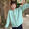 Elegante Cárdigan Grueso de Punto con Botones de Colores, Abrigo Suéter para Mujer, Nuevo Estilo Otoño/Invierno 2026, Suave y Holgado