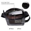 Capa Superior Cuero Vacuno Bolso Cruzado Sencillo y a la Moda Patrón Lichi Ligero Portátil Almacenamiento Bolso Mensajero Cuero Genuino Bolso de Hombro para Hombre