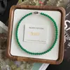 Cuentas de Ágata Verde con Color Similar al Jade, Nuevo Collar de Estilo Chino con Cierre de Lingote, Cadena para Clavícula, Cadena para Cuello de Nicho, Venta Directa del Fabricante