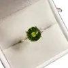 Anel de Peridoto Natural Transfronteiriço Acessórios Femininos Nicho Alta Qualidade Joias de Prata 925 9*9 Moda Venda Direta da Fábrica