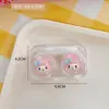 Novo Estojo de Lentes de Contato Desenho Animado Fofo para Meninas, Simples, Compacto, Portátil, com Espelho, Estojo de Lentes de Contato, Caixa de Cuidados, Atacado