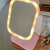 Espelho de Maquiagem LED Celebridade da Internet Dormitório de Estudante Desktop Portátil Luz de Preenchimento Espelho de Maquiagem com Luz IE Espelho de Maquiagem de Mesa
