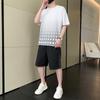 Traje deportivo de verano 2024 para hombre, ropa de secado rápido para hombre, traje de fitness para correr, camiseta de manga corta de seda de hielo y pantalones cortos