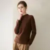 Versátil para el Viaje~Suéter Redondo para Mujer 100% Cachemir Puro, Pieza Única Sin Costuras Camiseta Base de Punto Amigable con la Piel Genuina