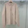 Ropa para Hombre y Mujer 26 Otoño/Invierno Nuevo Suéter de Punto de Lana con Media Cremallera Manga Larga Casual Suéter Pulóver de Cuello Medio Alto 486078