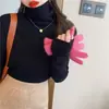 Suéter de cuello alto rosa para mujer, Otoño Invierno, Engrosado, Estilo Año Nuevo, Tejido de Cachemir, Capa base, Ropa interior, Top elegante