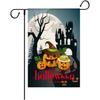 Bandera de Jardín Transfronteriza Lino Doble Cara Impresa Bandera de Jardín Gato de Halloween Castillo Calabaza Bandera de Jardín Sin Mástil Venta al por Mayor