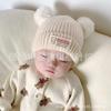 Sombrero tejido grueso de otoño e invierno nuevo lindo oso niños y niñas bebé invierno forrado de lana sombrero de lana protección para los oídos sombrero para niños