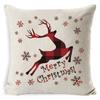 Decoración Navideña Transfronteriza Funda de Almohada para Sofá Dibujos Animados Navideños Lino Cojín para Coche Decoración Festiva Almohada