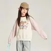 Ropa para Niños Sudadera para Niñas Otoño Nueva Elegante Cuello Redondo Manga Larga Top Ropa Casual de Otoño para Niños