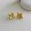 Pendientes Florales Frescos Estilo Bosque Retro para Mujer, Diseño Único de Alta Gama, Pendientes con Aguja de Plata Texturizada, Accesorios Versátiles para Orejas