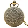 Reloj de Bolsillo Vintage de Bronce con Flor Doble de Ocho Pétalos para Hombres y Mujeres Reloj de Bolsillo de Cuarzo Reloj Grande Colgante Reloj de Regalo Reloj de Bolsillo Simple Creativo